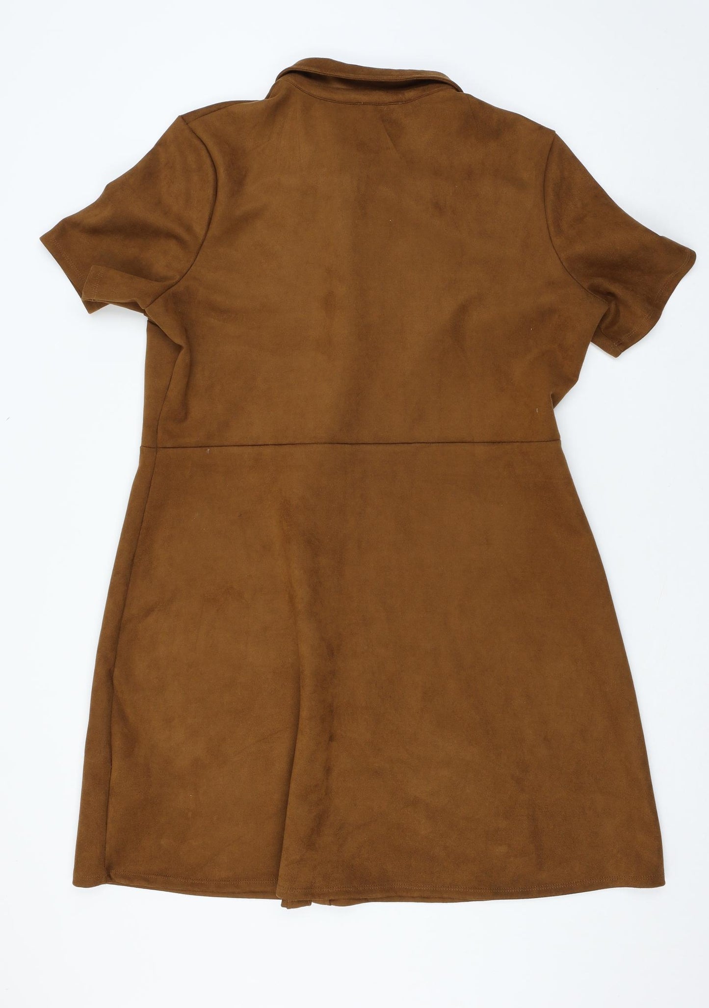 Primark Womens Brown  Velour Shirt Dress  Size 20