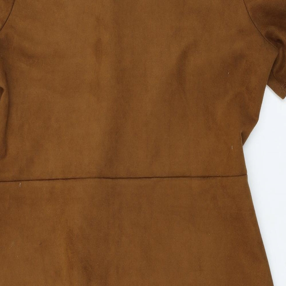 Primark Womens Brown  Velour Shirt Dress  Size 20