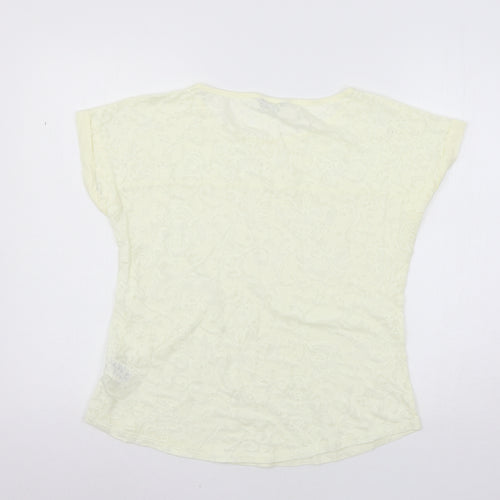 Marks and Spencer Womens Ivory  Jersey Basic T-Shirt Size 12