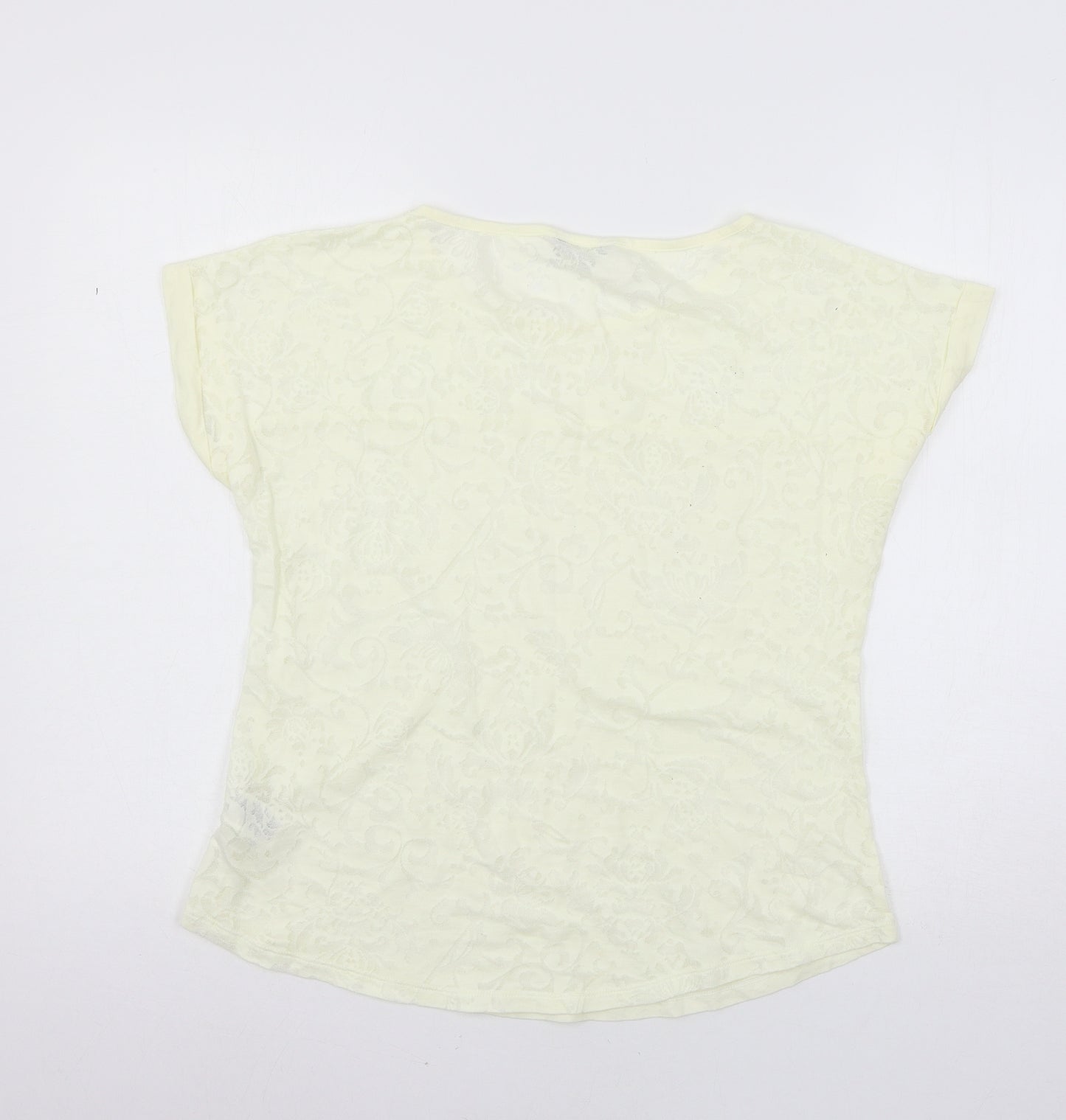 Marks and Spencer Womens Ivory  Jersey Basic T-Shirt Size 12