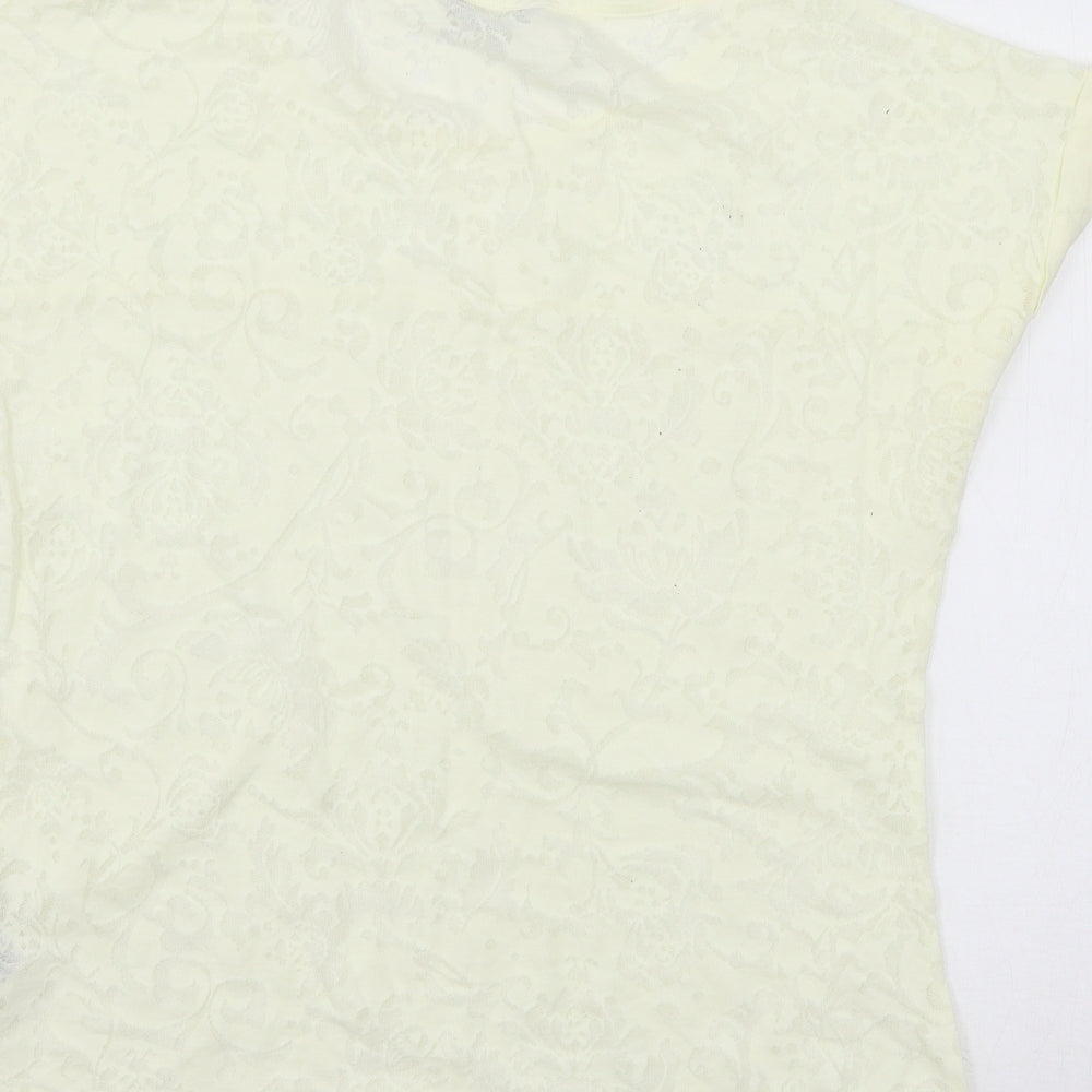 Marks and Spencer Womens Ivory  Jersey Basic T-Shirt Size 12