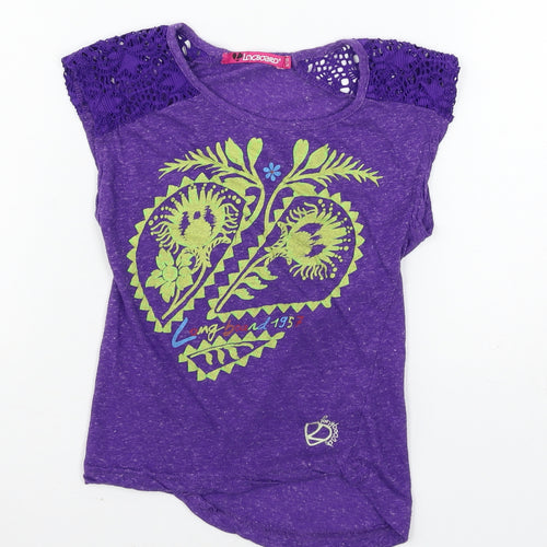 Long board Girls Purple  Jersey Basic T-Shirt Size 9-10 Years
