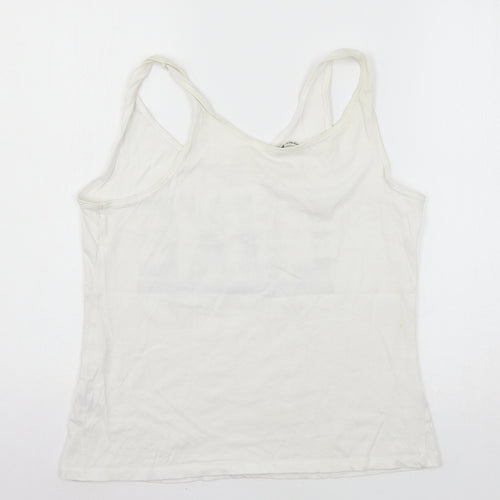 pep & co Womens White  Jersey Basic Tank Size 16  - Luxe