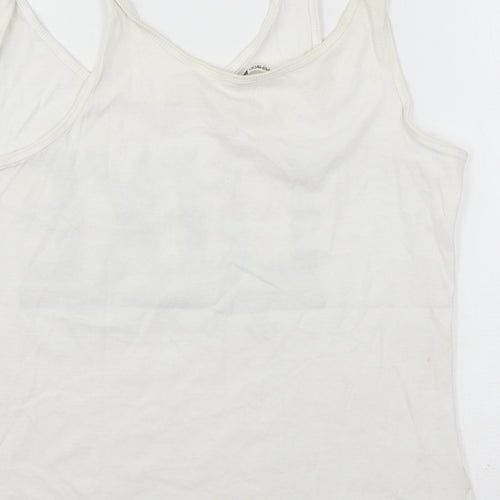 pep & co Womens White  Jersey Basic Tank Size 16  - Luxe