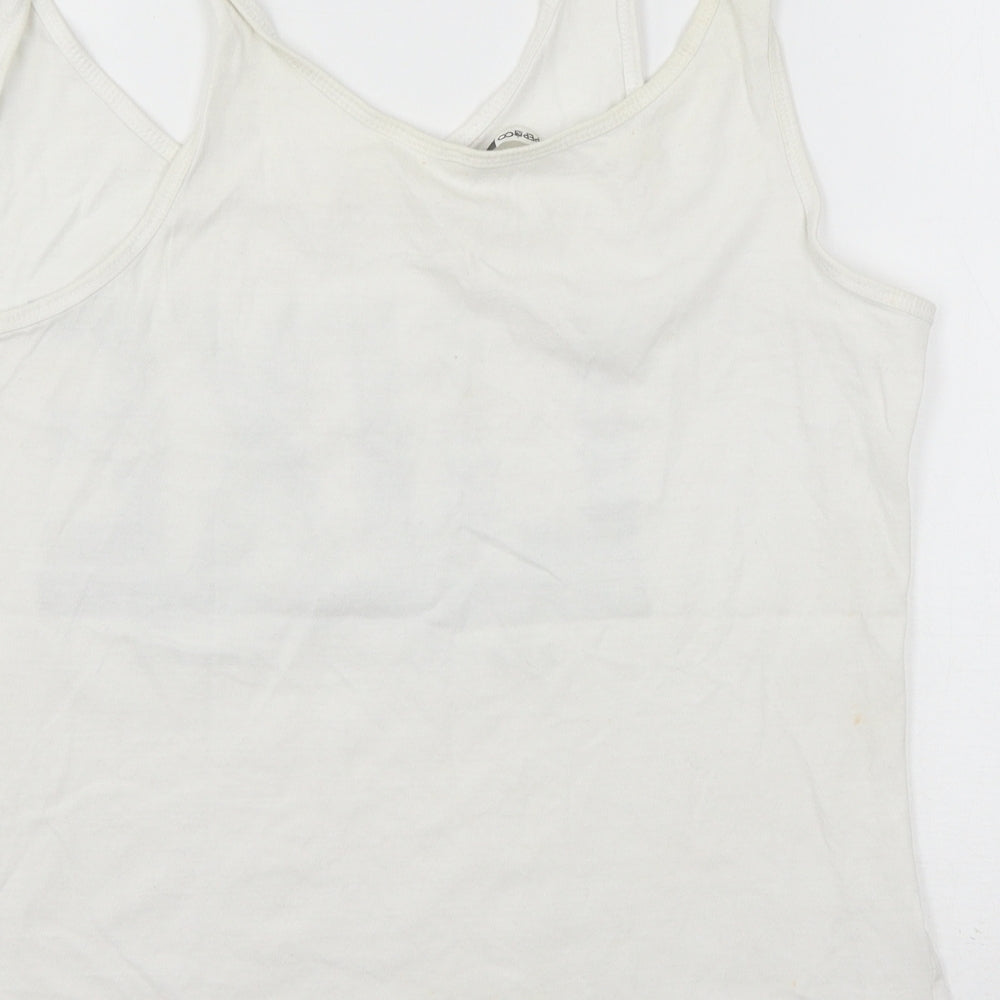 pep & co Womens White  Jersey Basic Tank Size 16  - Luxe
