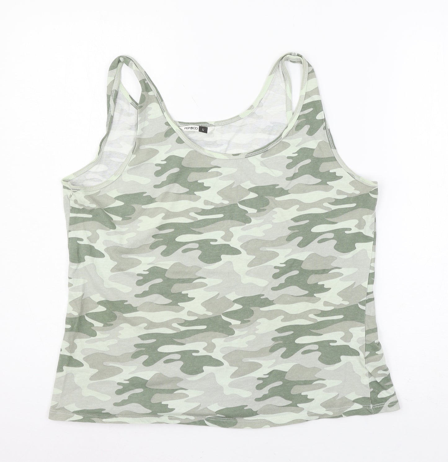 PEP & Co Womens Green Camouflage Jersey Basic Tank Size L