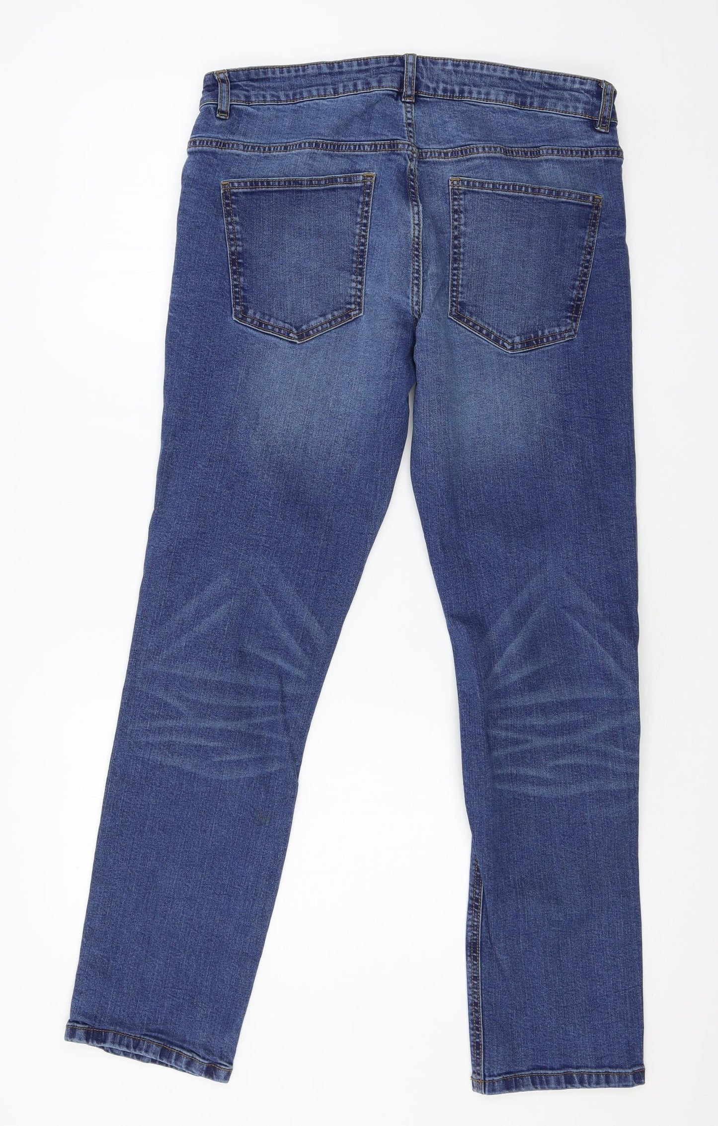 Easy Mens Blue  Denim Straight Jeans Size 34 in L32 in