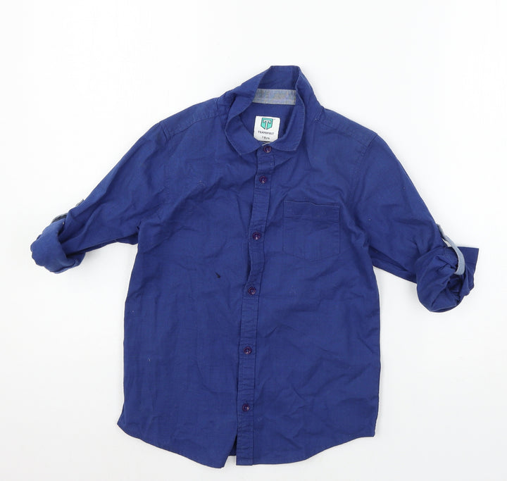 Team Spirit Boys Black Basic Button-Up Size 7-8 Years