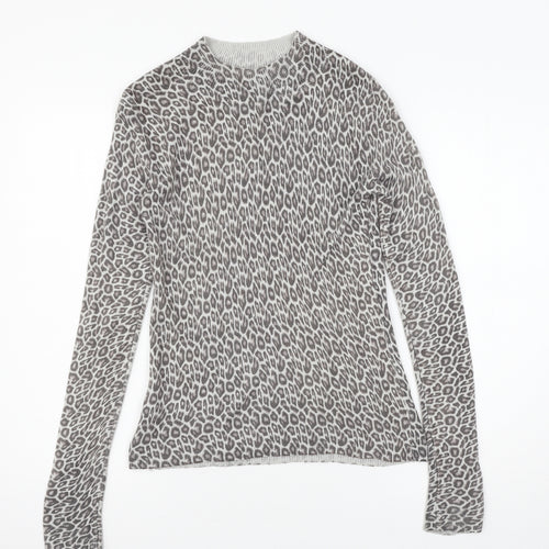 Atmosphere Womens Green Animal Print Knit Pullover Jumper Size 6