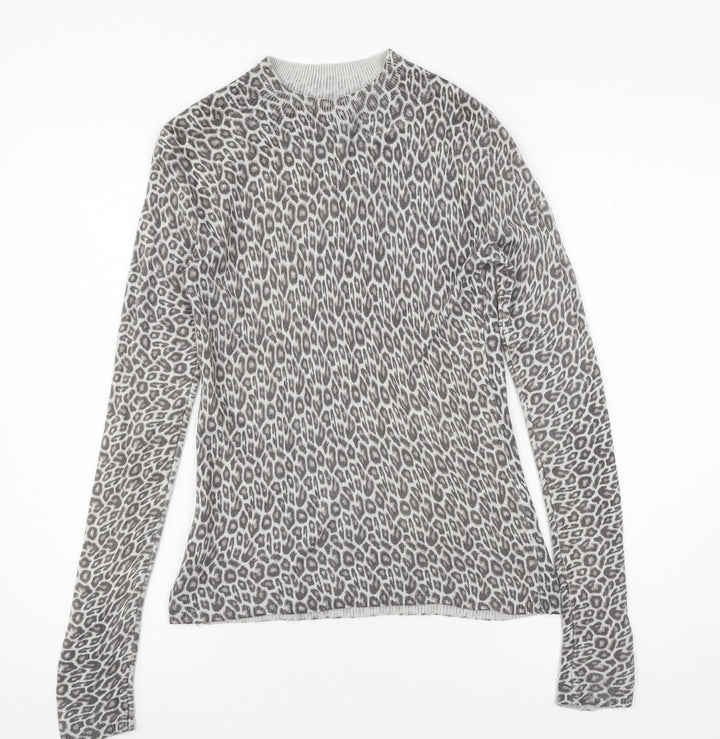 Atmosphere Womens Green Animal Print Knit Pullover Jumper Size 6