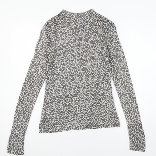 Atmosphere Womens Green Animal Print Knit Pullover Jumper Size 6