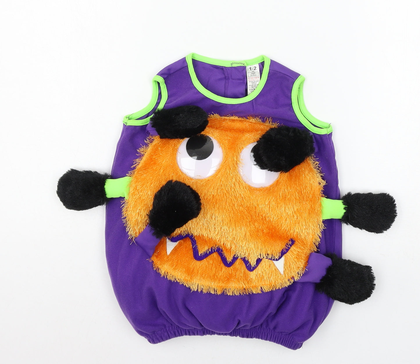 George Girls Purple Geometric Jersey Top One Piece Size 2 Years  - Spider Fancy Dress