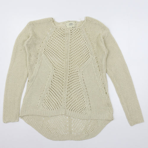 Papaya Womens Beige  Knit Pullover Jumper Size 12