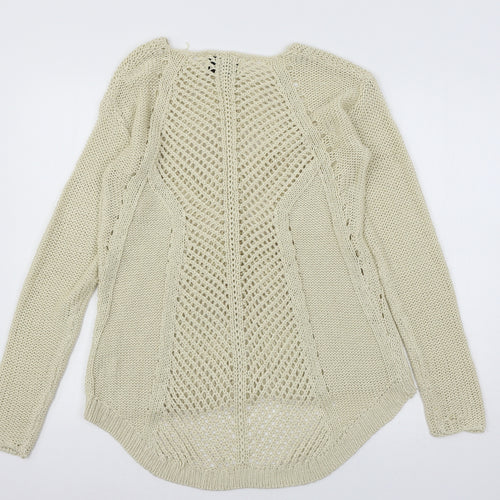 Papaya Womens Beige  Knit Pullover Jumper Size 12