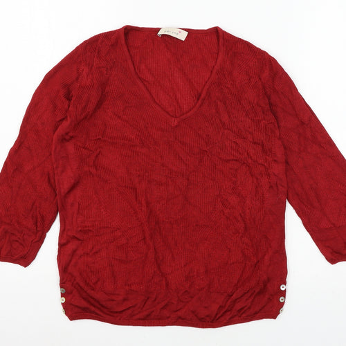 Marks and Spencer Womens Red  Knit Pullover Jumper Size 12