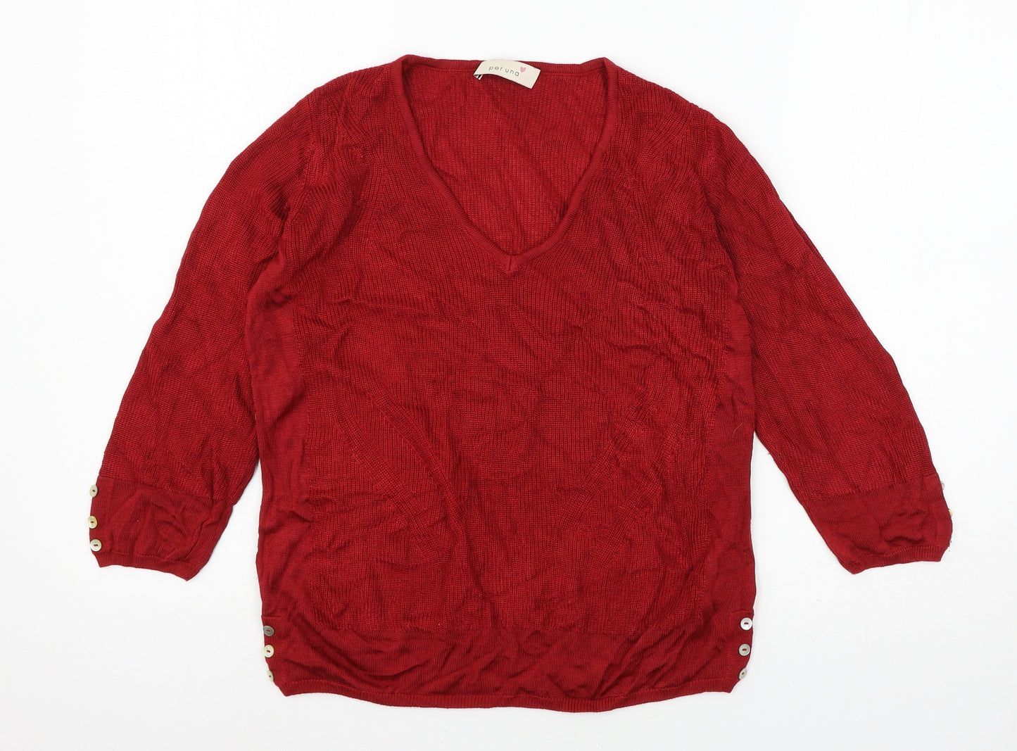 Marks and Spencer Womens Red  Knit Pullover Jumper Size 12