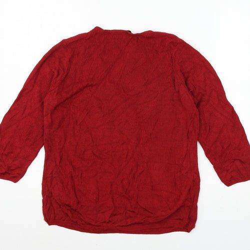 Marks and Spencer Womens Red  Knit Pullover Jumper Size 12