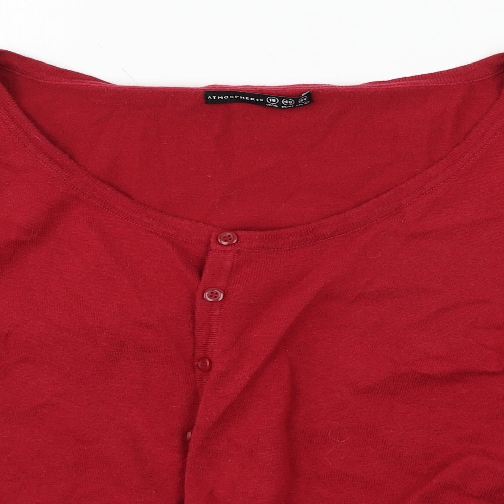 Atmosphere Womens Red  Knit Cardigan Jumper Size 18