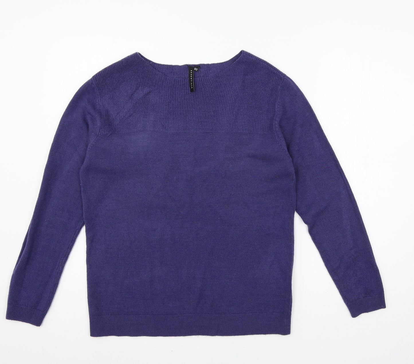 Essentials Womens Blue  Knit Pullover Jumper Size 10