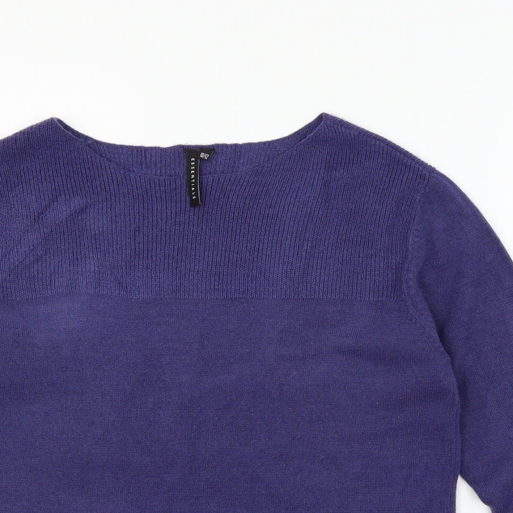 Essentials Womens Blue  Knit Pullover Jumper Size 10