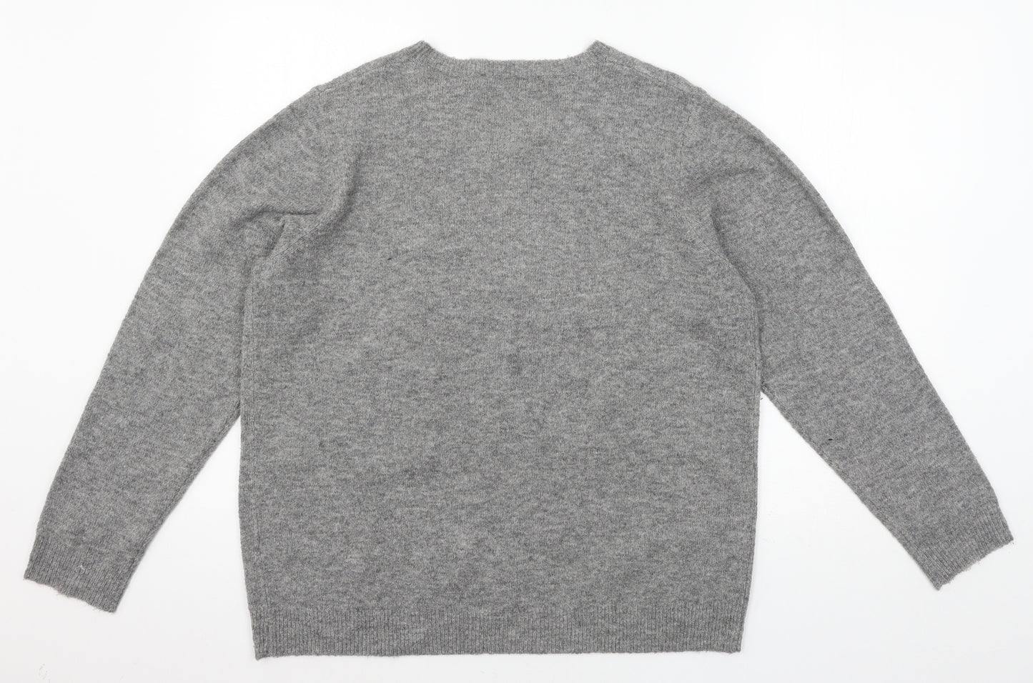 Dorothy Perkins Womens Grey  Knit Pullover Jumper Size 16  - Daschund christmas