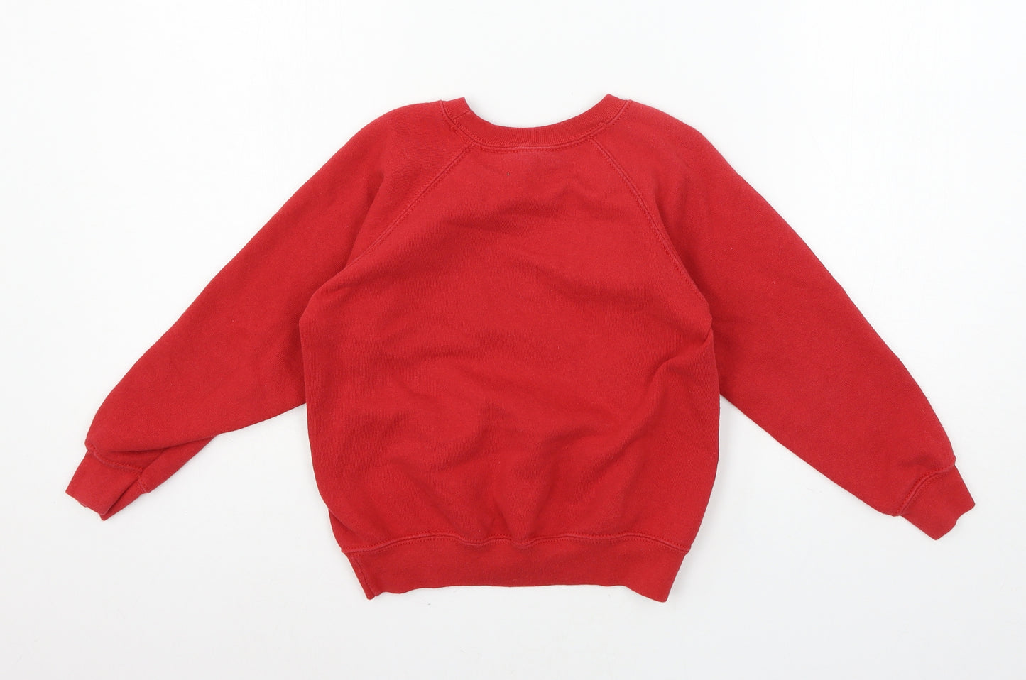 Fruit of the Loom Boys Red  Jersey Pullover Sweatshirt Size 5-6 Years  - Rudolph
