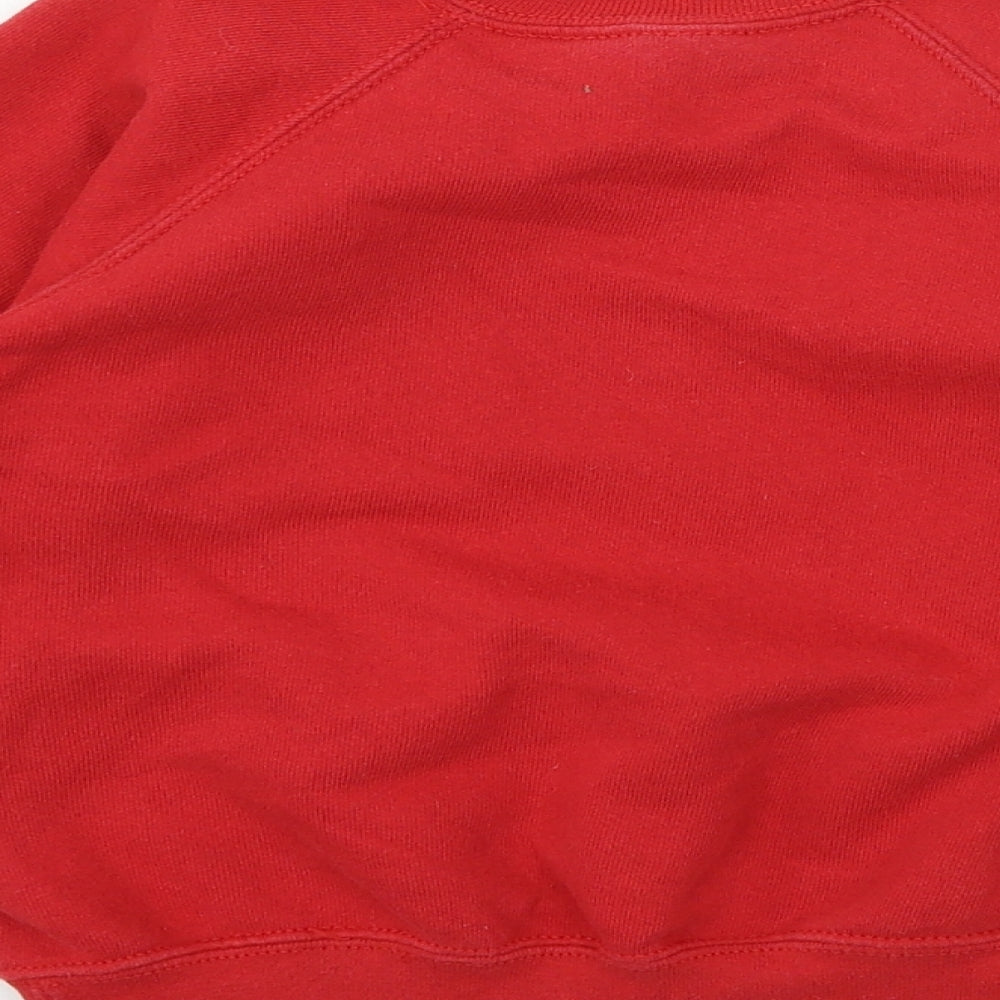Fruit of the Loom Boys Red  Jersey Pullover Sweatshirt Size 5-6 Years  - Rudolph