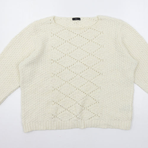 M&Co Womens Ivory  Knit Pullover Jumper Size 20