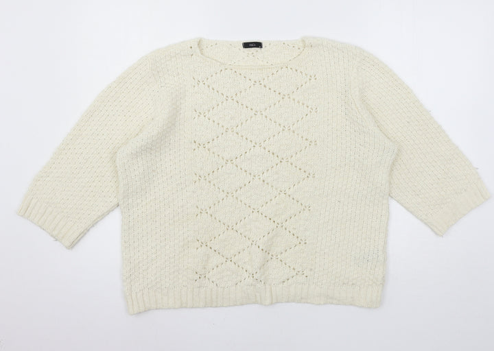 M&Co Womens Ivory  Knit Pullover Jumper Size 20