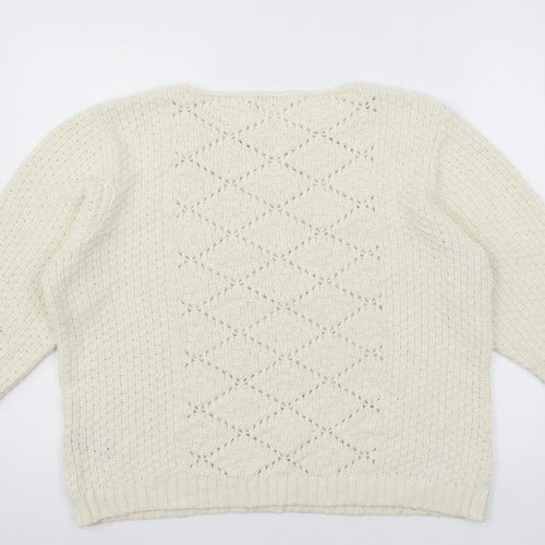 M&Co Womens Ivory  Knit Pullover Jumper Size 20