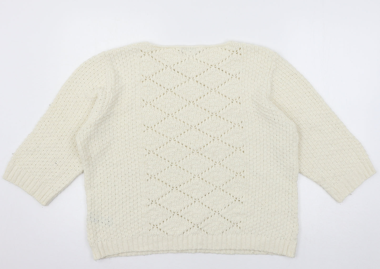 M&Co Womens Ivory  Knit Pullover Jumper Size 20