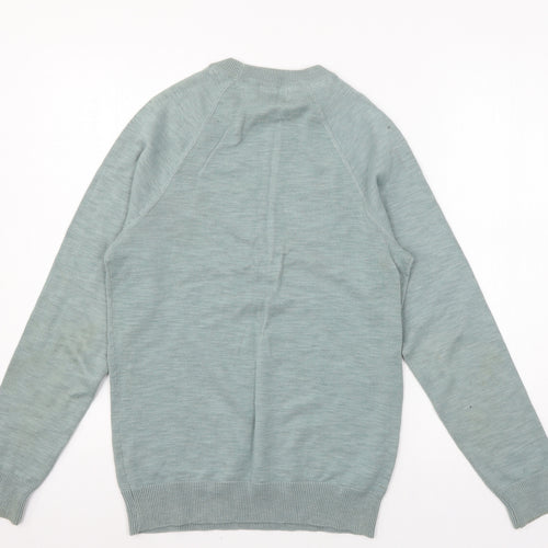 H&M Mens Green  Knit Pullover Jumper Size XS