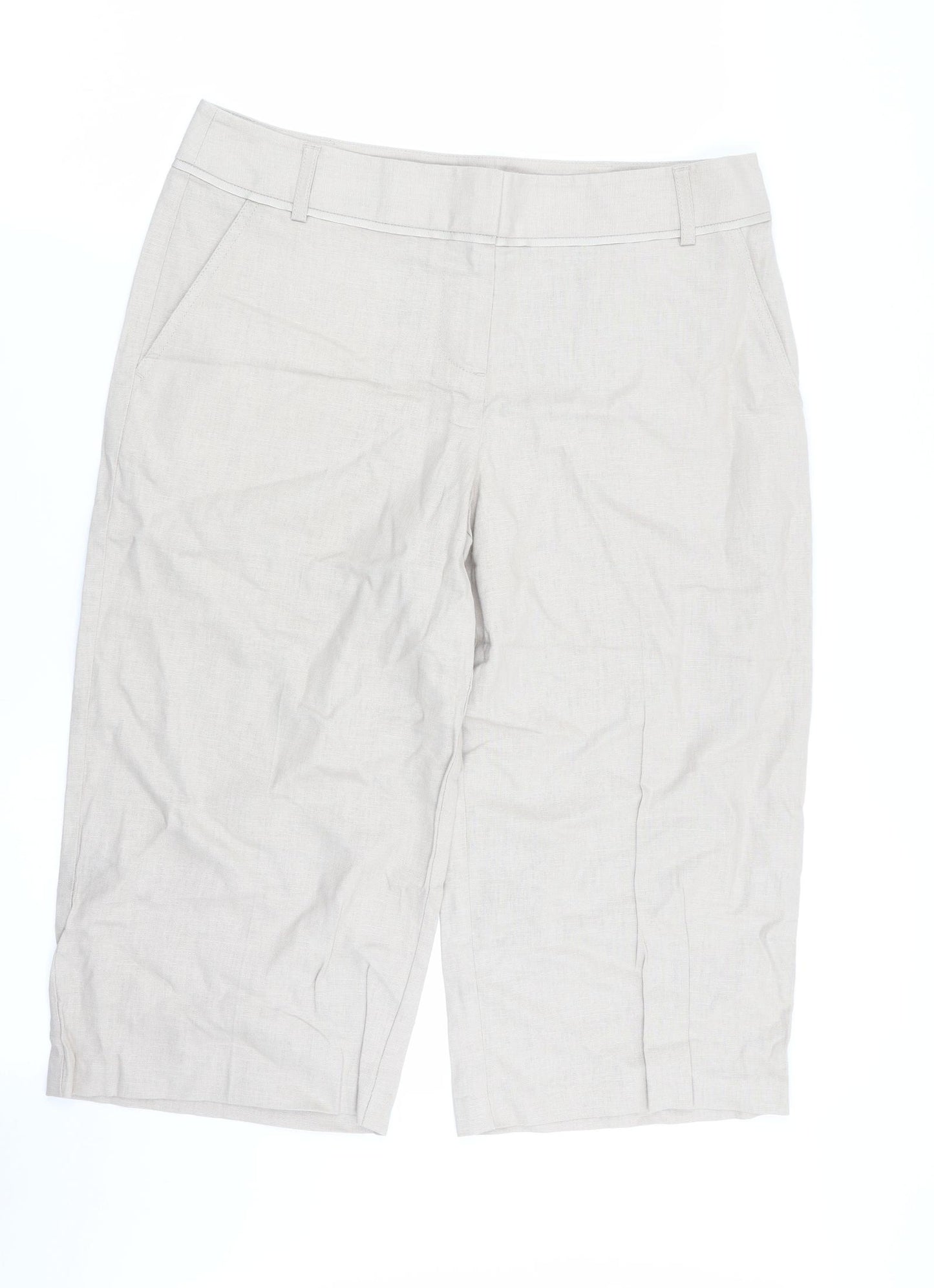 Preworn Womens Beige   Capri Trousers Size 30 in