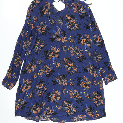 Zara Womens Blue Floral  Fit & Flare  Size 10