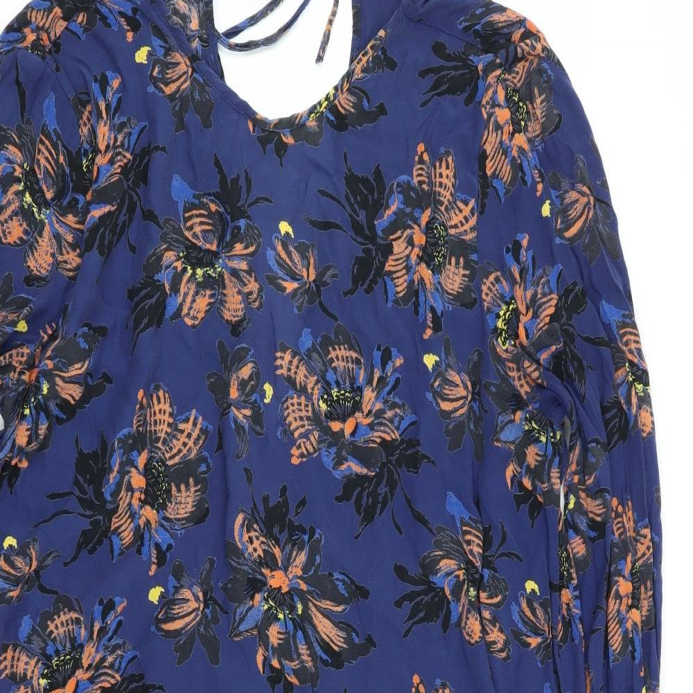 Zara Womens Blue Floral  Fit & Flare  Size 10