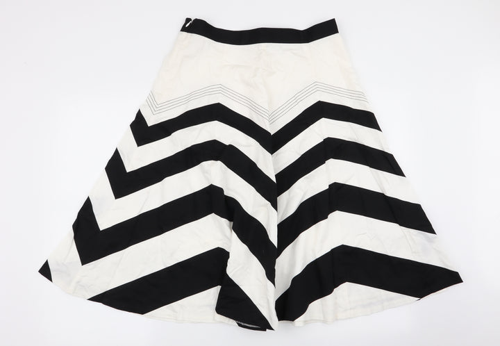 Preworn Womens Multicoloured Striped Flare Skirt Size 30 in