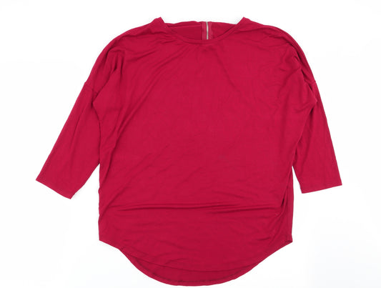 Front view of Select women’s red basic t-shirt, size UK 10