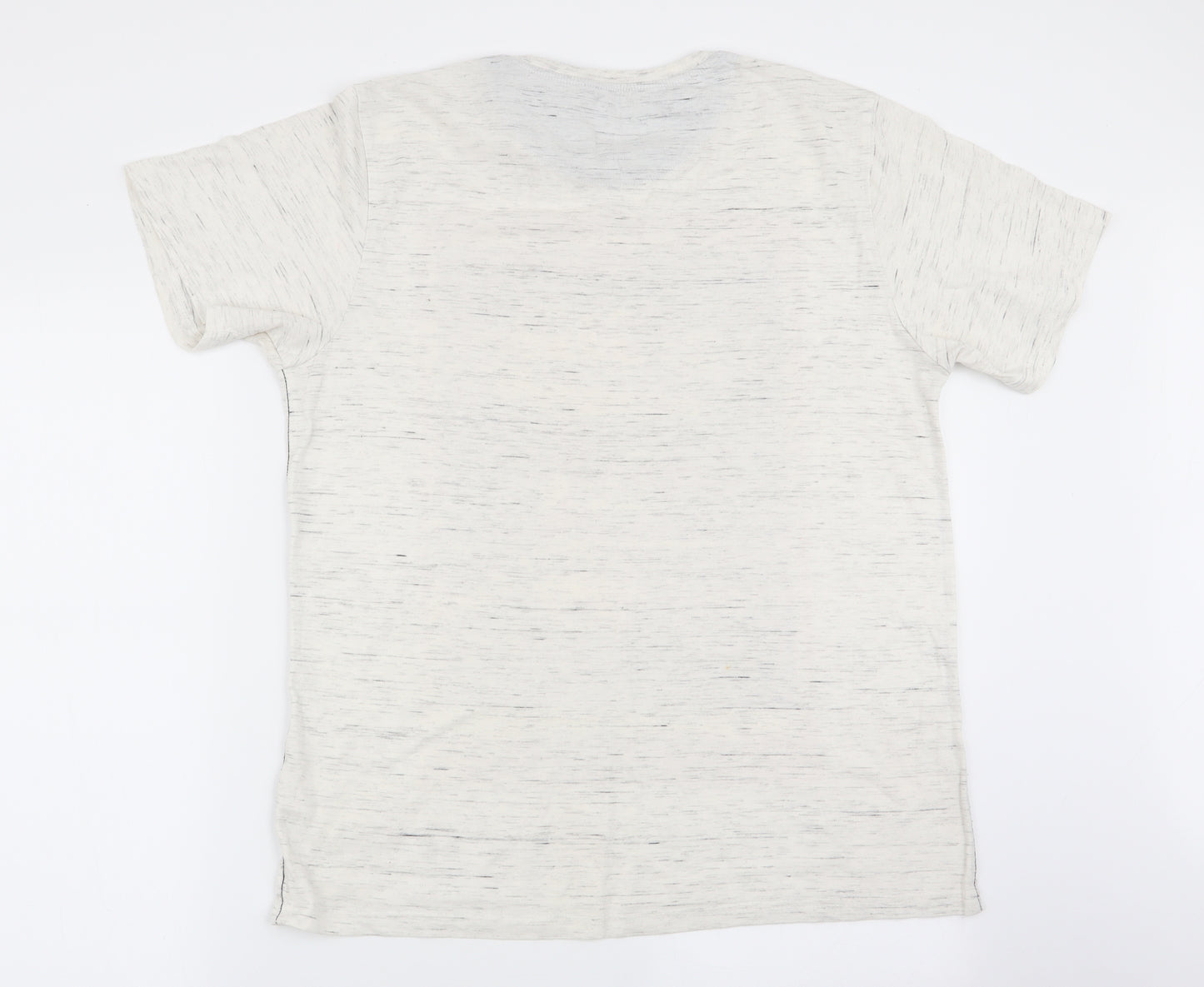 Easy Mens Ivory Geometric   T-Shirt Size L