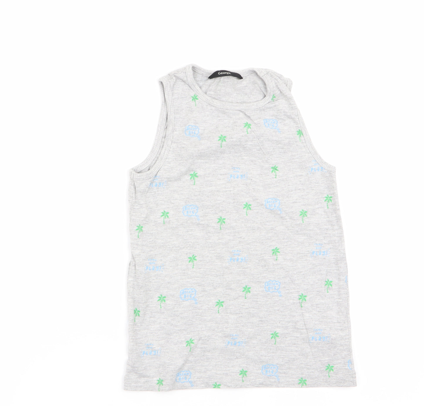 Asda George Boys Grey   Basic Tank Size 5-6 Years
