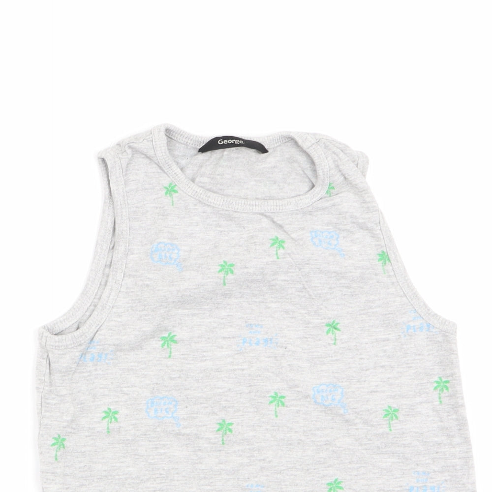 Asda George Boys Grey   Basic Tank Size 5-6 Years