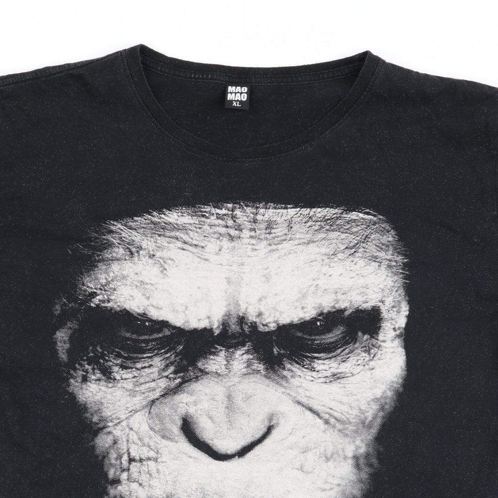mao mao Mens Black    T-Shirt Size XL
