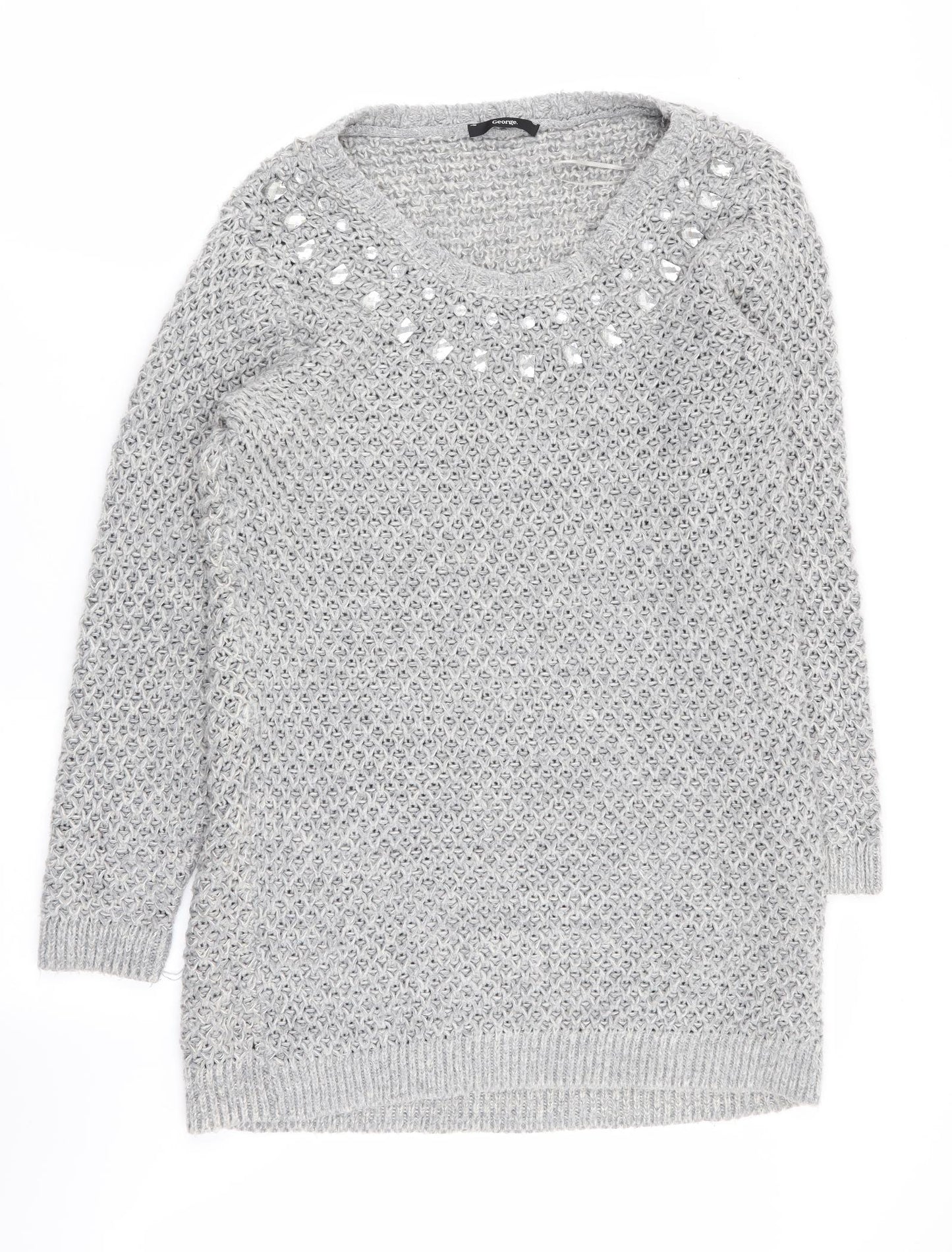 Asda George Womens Grey   Jumper Dress  Size 12