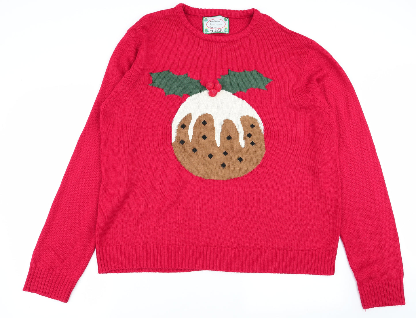 Cedar Wood State Mens Red   Pullover Jumper Size 2XL  - christmas