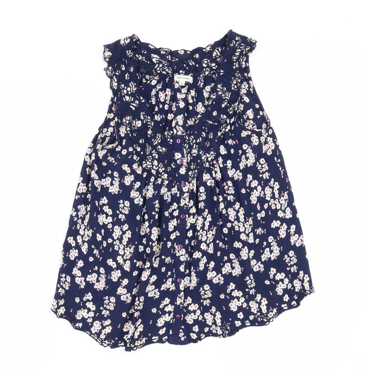 River Island Womens Blue Floral  Basic Blouse Size 8