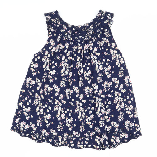 River Island Womens Blue Floral  Basic Blouse Size 8