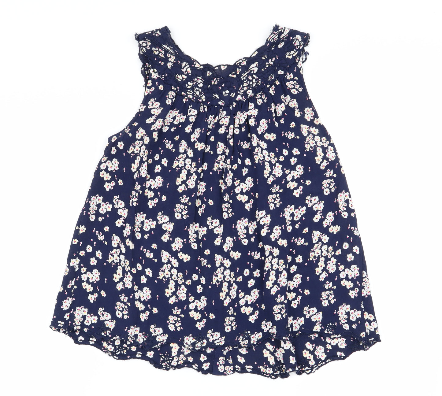 River Island Womens Blue Floral  Basic Blouse Size 8