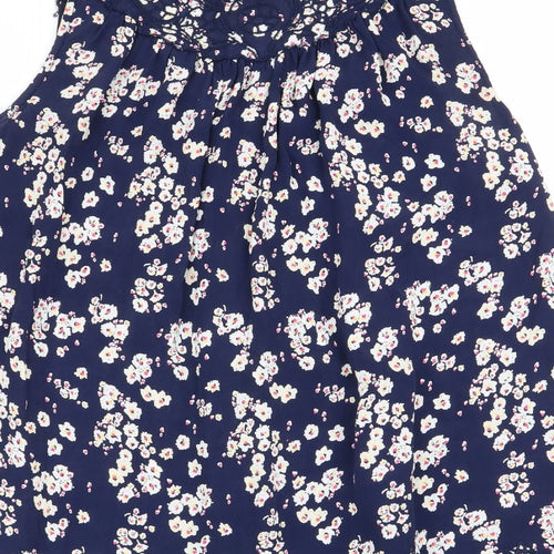 River Island Womens Blue Floral  Basic Blouse Size 8
