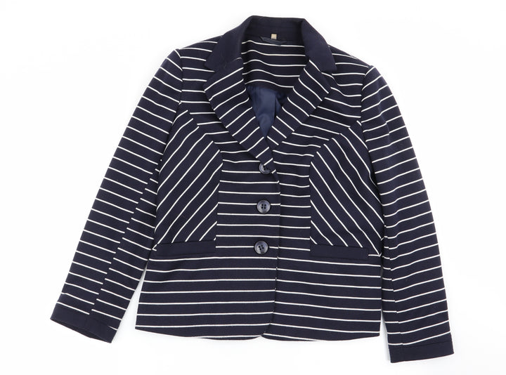 isle Womens Multicoloured Striped Jacket Blazer Size 12