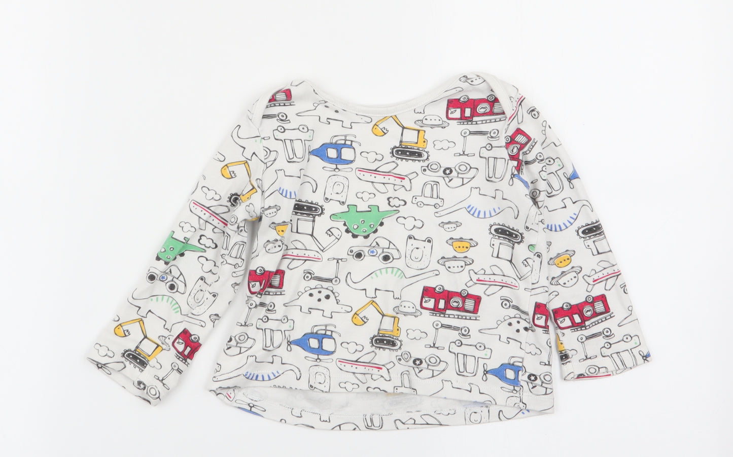 F&F Boys White Geometric  Babydoll Pyjama Top Size 12-18 Months