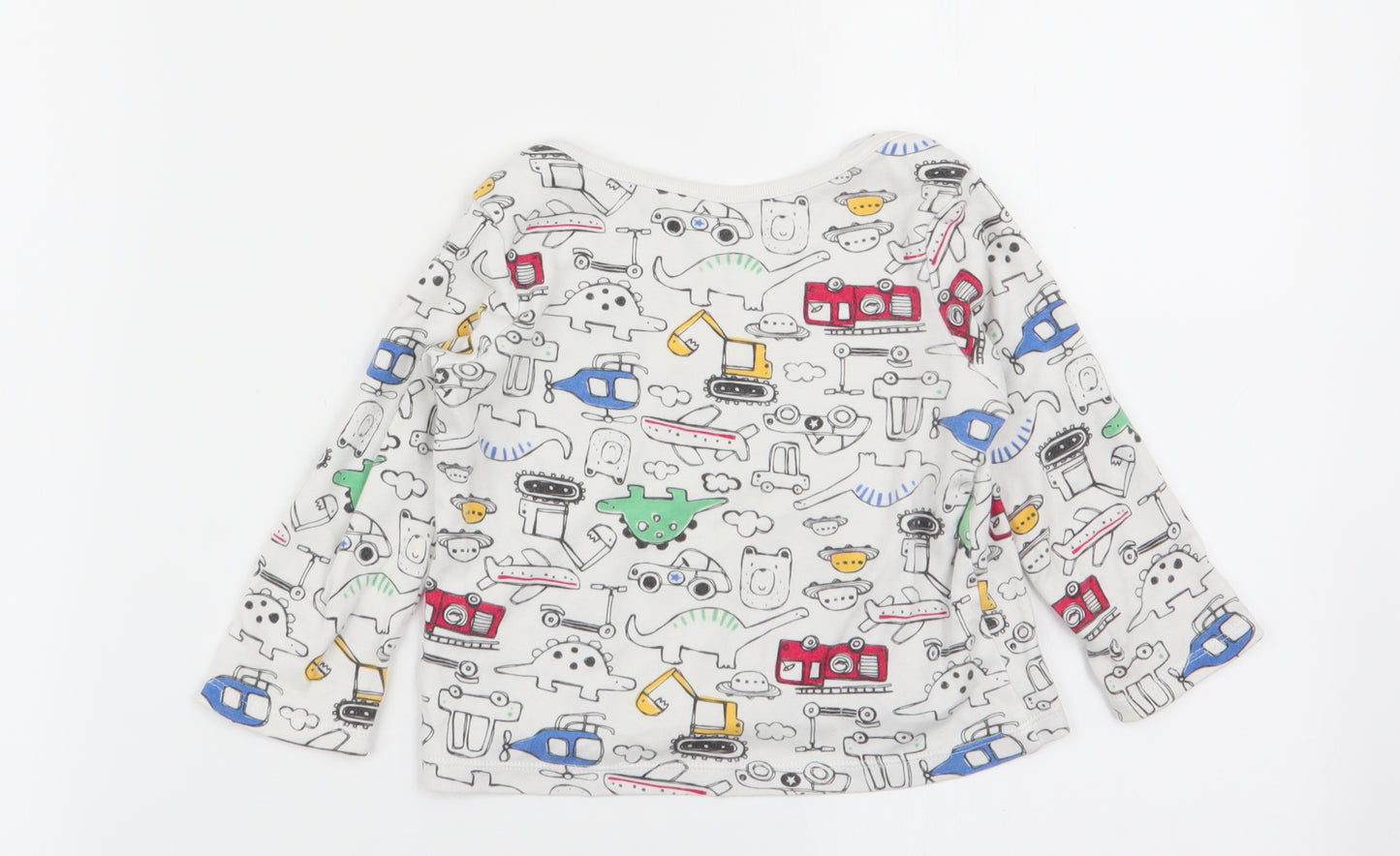 F&F Boys White Geometric  Babydoll Pyjama Top Size 12-18 Months